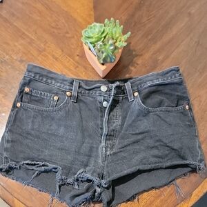 Levis Women's Black Denim Shorts Size 30